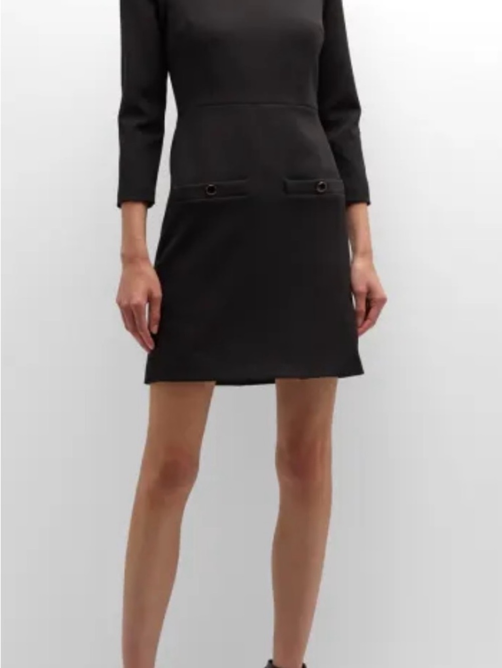 Veronica Beard Classic Black 3/4 Sleeve Mini Dress